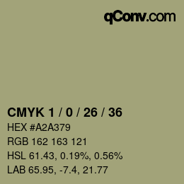 Color code: CMYK 1 / 0 / 26 / 36 | qconv.com