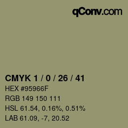 颜色代码: CMYK 1 / 0 / 26 / 41 | qconv.com