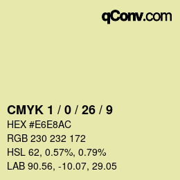 カラーコード: CMYK 1 / 0 / 26 / 9 | qconv.com