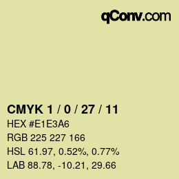カラーコード: CMYK 1 / 0 / 27 / 11 | qconv.com