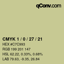颜色代码: CMYK 1 / 0 / 27 / 21 | qconv.com