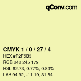 Color code: CMYK 1 / 0 / 27 / 4 | qconv.com