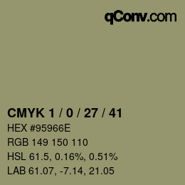 カラーコード: CMYK 1 / 0 / 27 / 41 | qconv.com