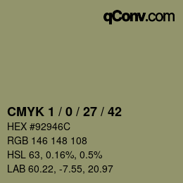 カラーコード: CMYK 1 / 0 / 27 / 42 | qconv.com
