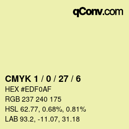 Color code: CMYK 1 / 0 / 27 / 6 | qconv.com