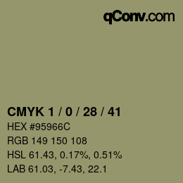 カラーコード: CMYK 1 / 0 / 28 / 41 | qconv.com