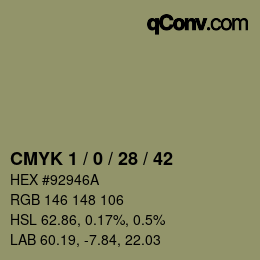 颜色代码: CMYK 1 / 0 / 28 / 42 | qconv.com