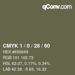 颜色代码: CMYK 1 / 0 / 28 / 60 | qconv.com