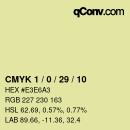 颜色代码: CMYK 1 / 0 / 29 / 10 | qconv.com