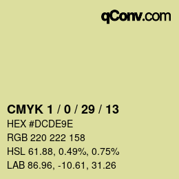 カラーコード: CMYK 1 / 0 / 29 / 13 | qconv.com