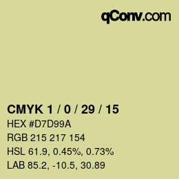 カラーコード: CMYK 1 / 0 / 29 / 15 | qconv.com