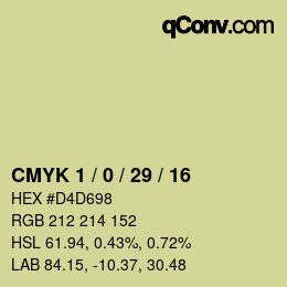 颜色代码: CMYK 1 / 0 / 29 / 16 | qconv.com