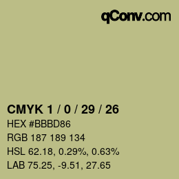 カラーコード: CMYK 1 / 0 / 29 / 26 | qconv.com