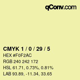 Color code: CMYK 1 / 0 / 29 / 5 | qconv.com