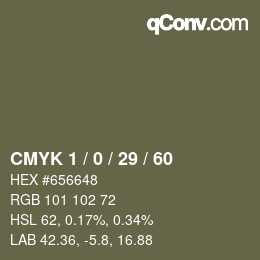 颜色代码: CMYK 1 / 0 / 29 / 60 | qconv.com