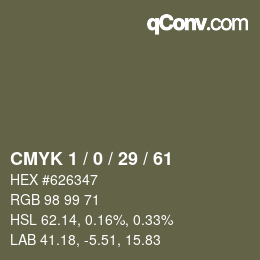 颜色代码: CMYK 1 / 0 / 29 / 61 | qconv.com