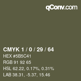 Color code: CMYK 1 / 0 / 29 / 64 | qconv.com