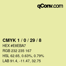 Color code: CMYK 1 / 0 / 29 / 8 | qconv.com