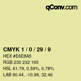 カラーコード: CMYK 1 / 0 / 29 / 9 | qconv.com