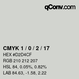 颜色代码: CMYK 1 / 0 / 2 / 17 | qconv.com