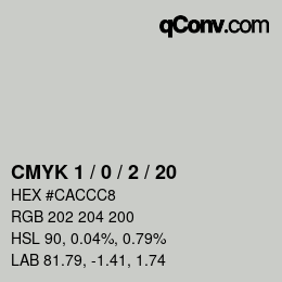 Color code: CMYK 1 / 0 / 2 / 20 | qconv.com