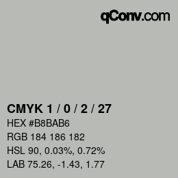 颜色代码: CMYK 1 / 0 / 2 / 27 | qconv.com