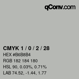 Color code: CMYK 1 / 0 / 2 / 28 | qconv.com