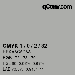 Color code: CMYK 1 / 0 / 2 / 32 | qconv.com