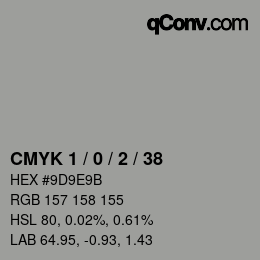 Color code: CMYK 1 / 0 / 2 / 38 | qconv.com