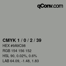 Color code: CMYK 1 / 0 / 2 / 39 | qconv.com