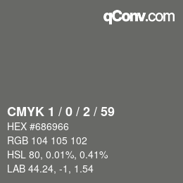 Color code: CMYK 1 / 0 / 2 / 59 | qconv.com