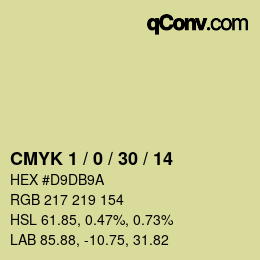 Farbcode: CMYK 1 / 0 / 30 / 14 | qconv.com