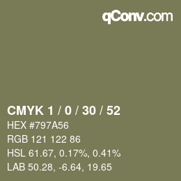 Color code: CMYK 1 / 0 / 30 / 52 | qconv.com