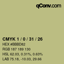 Color code: CMYK 1 / 0 / 31 / 26 | qconv.com