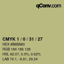Farbcode: CMYK 1 / 0 / 31 / 27 | qconv.com