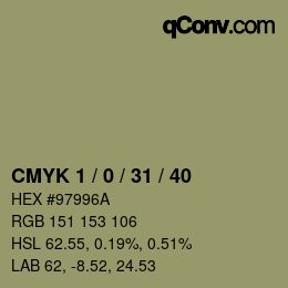 Color code: CMYK 1 / 0 / 31 / 40 | qconv.com