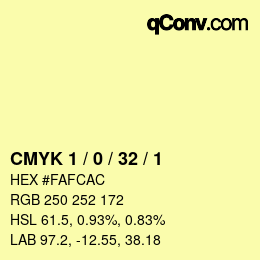 Color code: CMYK 1 / 0 / 32 / 1 | qconv.com