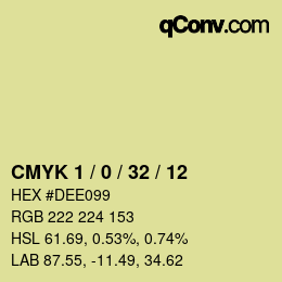 カラーコード: CMYK 1 / 0 / 32 / 12 | qconv.com