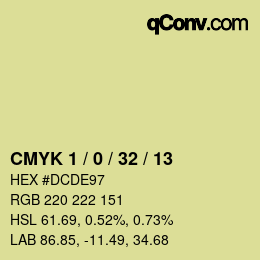 カラーコード: CMYK 1 / 0 / 32 / 13 | qconv.com