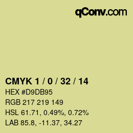 カラーコード: CMYK 1 / 0 / 32 / 14 | qconv.com