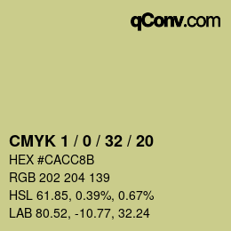 Código de color: CMYK 1 / 0 / 32 / 20 | qconv.com