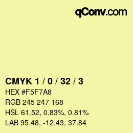 Color code: CMYK 1 / 0 / 32 / 3 | qconv.com