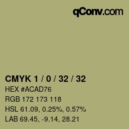 カラーコード: CMYK 1 / 0 / 32 / 32 | qconv.com