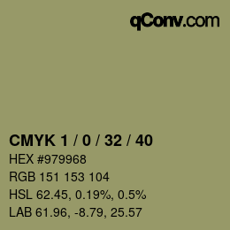 颜色代码: CMYK 1 / 0 / 32 / 40 | qconv.com