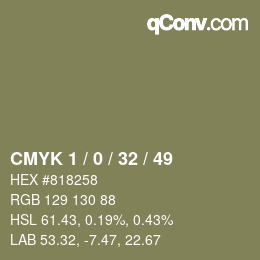 Color code: CMYK 1 / 0 / 32 / 49 | qconv.com