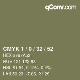 Color code: CMYK 1 / 0 / 32 / 52 | qconv.com