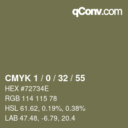 Color code: CMYK 1 / 0 / 32 / 55 | qconv.com