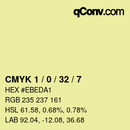 Color code: CMYK 1 / 0 / 32 / 7 | qconv.com