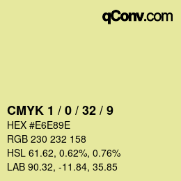 カラーコード: CMYK 1 / 0 / 32 / 9 | qconv.com