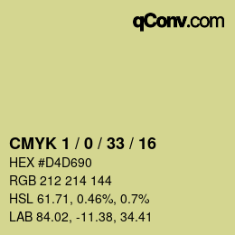 カラーコード: CMYK 1 / 0 / 33 / 16 | qconv.com